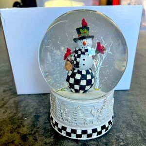 Like new Mackenzie Childs Snowman Snow Globe